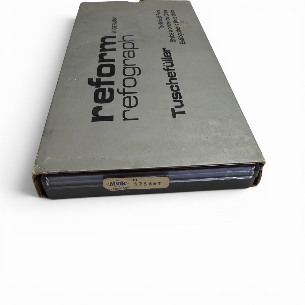 Vintage Reform Refograph 8 Pen Set In Original Case West Germany Alvin 17866T - Picture 5 of 5
